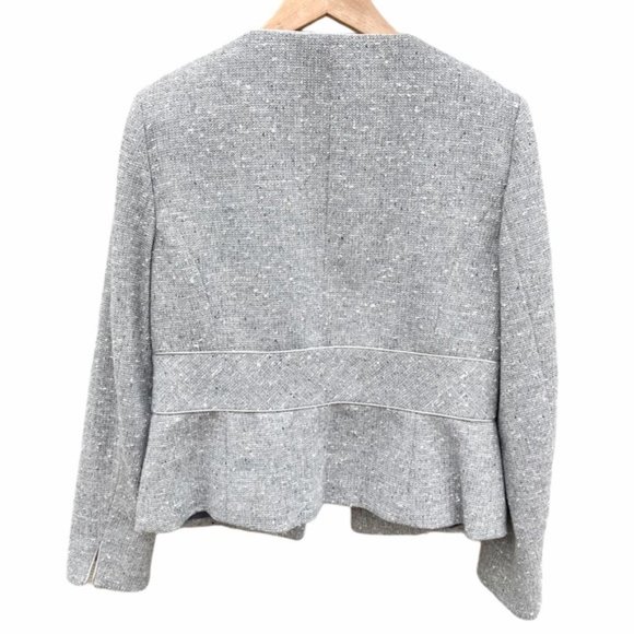 Worth Blazer Coat Size 10 Grey Herringbone - Picture 3 of 16